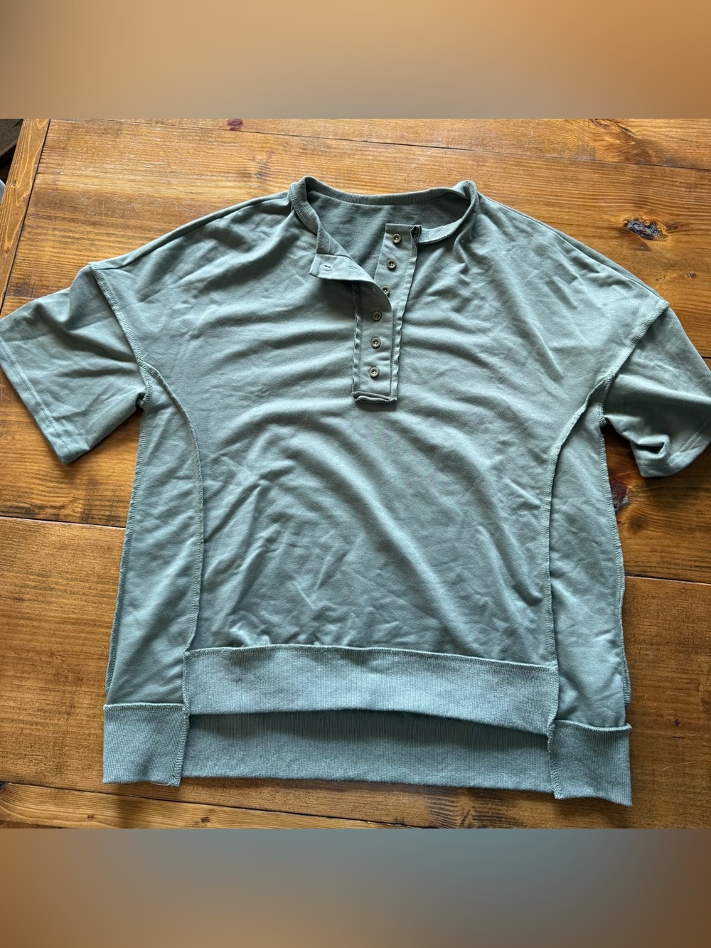 Women’s Henley Pullover Top - Sage Green